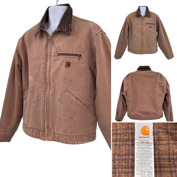 Carhartt Other - Carhartt Detroit Jacket J97 SDL Vintage Sz. L Plaid Lined